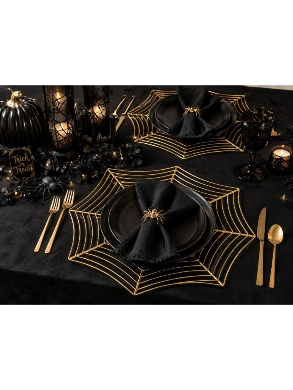 Rachel Zoe SET OF 2 Halloween Haunted House Beaded Placemat Charger 15” New! - Picture 2 of 4